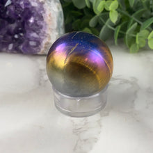 Load image into Gallery viewer, Titanium Aura Tiger Eye Sphere