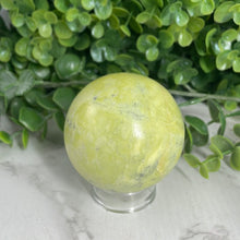 Load image into Gallery viewer, Lemon Serpentine Sphere