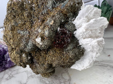Load image into Gallery viewer, White Barite, Marcasite and Red Raspberry Sphalerite Specimen