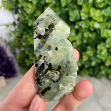 Load image into Gallery viewer, Prehnite Half Polished Tower