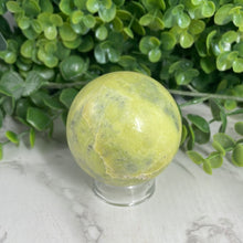 Load image into Gallery viewer, Lemon Serpentine Sphere