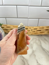 Load image into Gallery viewer, Banded Honey Calcite Tower