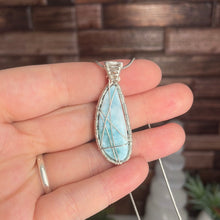 Load image into Gallery viewer, Larimar Wire-Wrapped Pendant