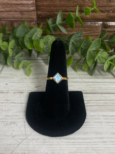 Rainbow Moonstone SZ 7 14k Gold Plated Sterling Silver Ring