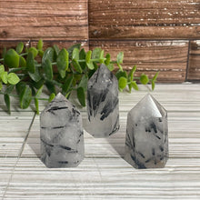 Load image into Gallery viewer, Black Tourmaline In Quartz Tower Small