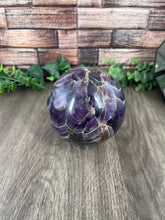 Load image into Gallery viewer, Chevron Amethyst Sphere