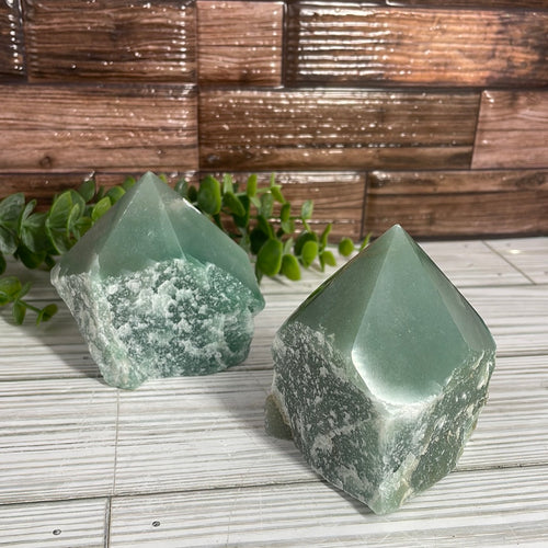 Green Aventurine Half-Polished Point