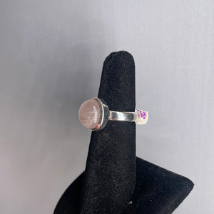 Rose Quartz Size 5 Sterling Silver Ring