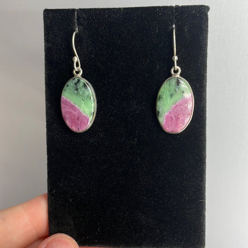 Ruby Zoisite Sterling Silver Earrings