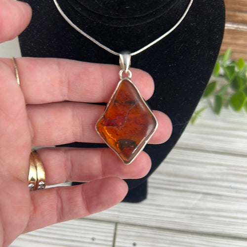 Baltic Amber Sterling Silver Necklace