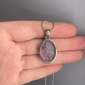 Pink Tourmaline & Lepidolite Sterling Silver Pendant