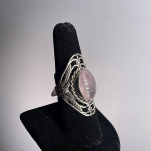 Rose Quartz Size 8 Sterling Silver Ring