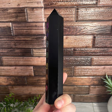 Load image into Gallery viewer, Engraved Obsidian Chakra Tower