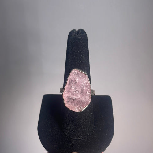 Morganite Size 10 Sterling Silver Ring