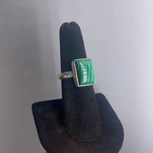 Malachite Size 7 Sterling Silver Ring