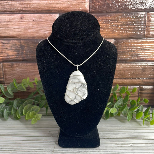 Howlite Wire-Wrapped Pendant
