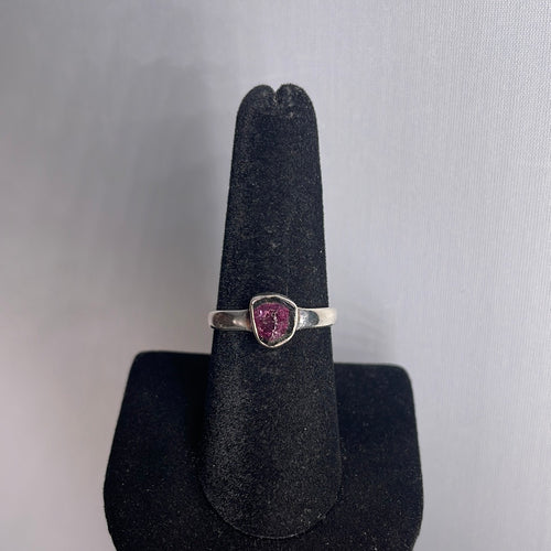 Watermelon Tourmaline Size 8 Sterling Silver Ring