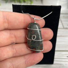 Load image into Gallery viewer, Bloodstone Wire-Wrapped Pendant