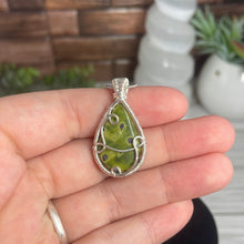 Load image into Gallery viewer, Atlantisite (Serpentine &amp; Stitchtite) Wire-Wrapped Pendant