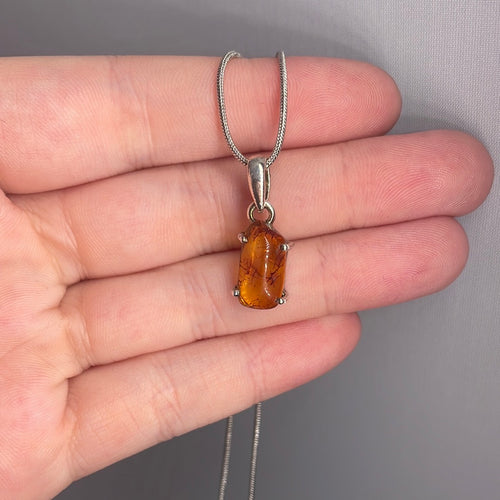 Amber Sterling Silver Pendant