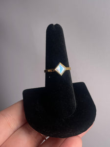 Rainbow Moonstone SZ 7 14k Gold Plated Sterling Silver Ring