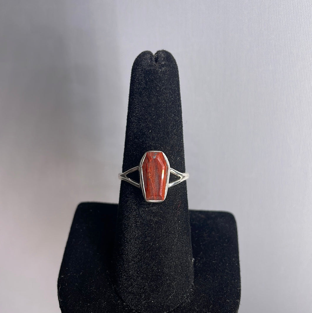 Red Tiger Eye Size 7 Sterling Silver Ring