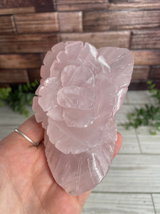 Rose Quartz Rose Carving
