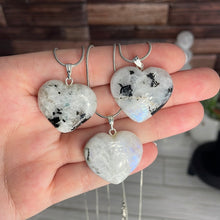 Load image into Gallery viewer, Rainbow Moonstone Heart Necklace