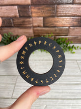 Load image into Gallery viewer, Norse Runes Wooden Sphere Stand
