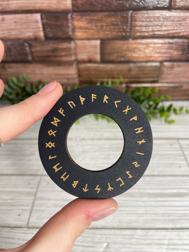 Norse Runes Wooden Sphere Stand