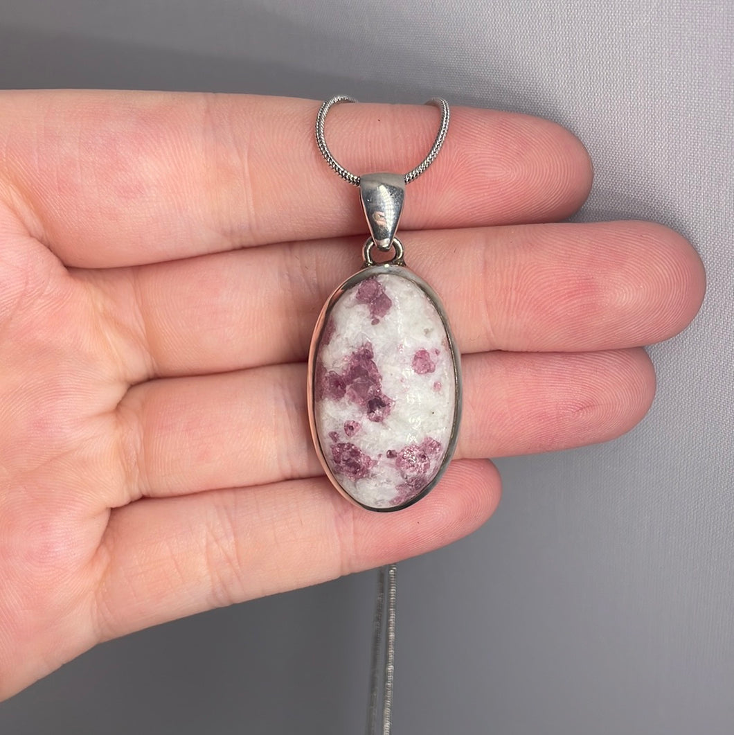 Pink Tourmaline Sterling Silver Pendant