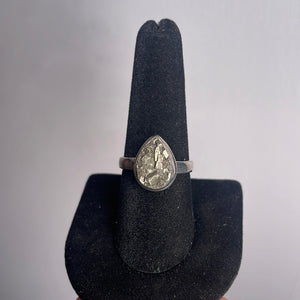 Pyrite Size 9 Sterling Silver Ring