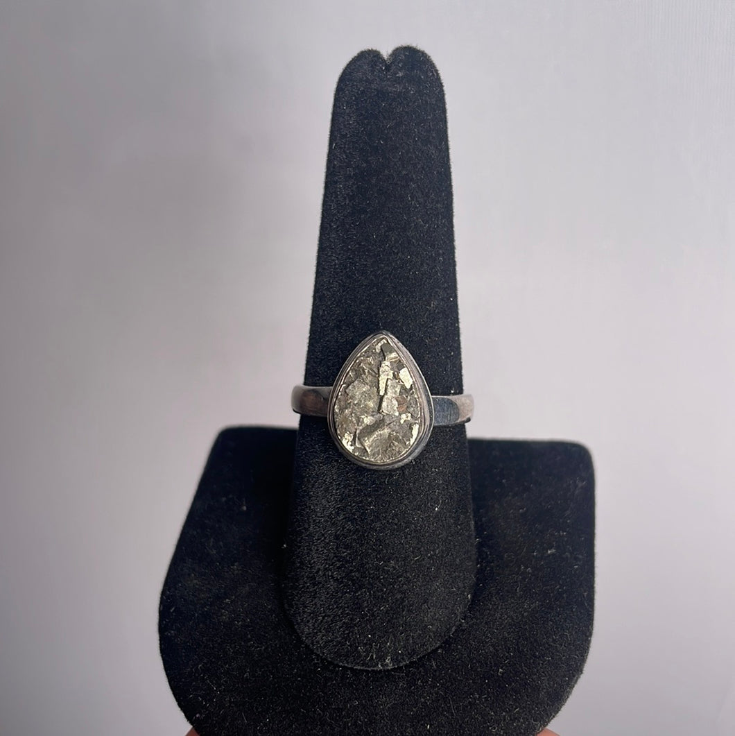 Pyrite Size 9 Sterling Silver Ring