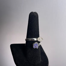 Load image into Gallery viewer, Herkimer Diamond &amp; Tanzanite Size 8 Sterling Silver Ring