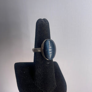 Blue Tiger Eye Size 7 Sterling Silver Ring