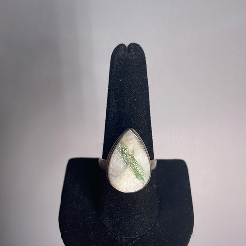 Green Tourmaline Size 10 Sterling Silver Ring