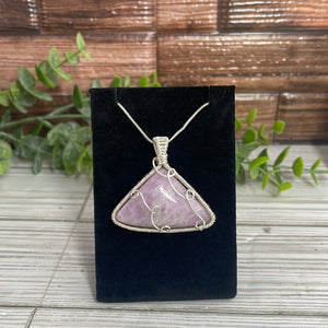 Kunzite Wire-Wrapped Pendant