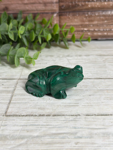 Malachite Frog Carving
