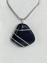 Load image into Gallery viewer, Blue Goldstone Wire-Wrapped Pendant