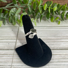 Load image into Gallery viewer, Moldavite &amp; Herkimer Diamond Size 6 Sterling Silver Ring