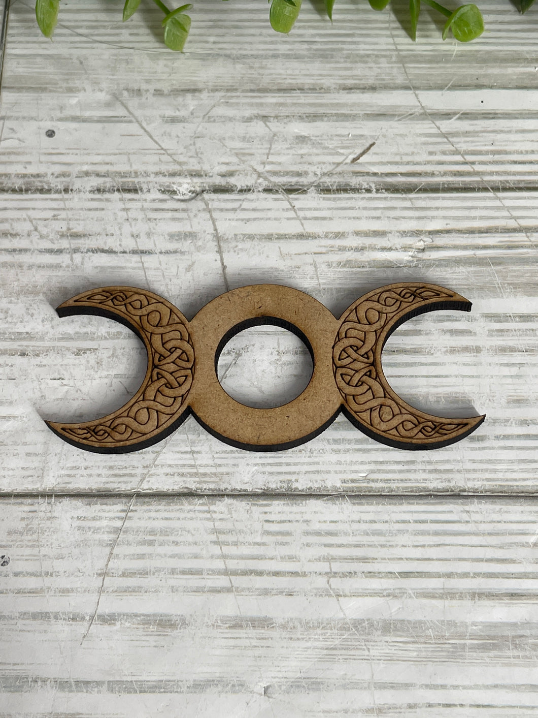 Triple Moon Goddess Wooden Sphere Stand