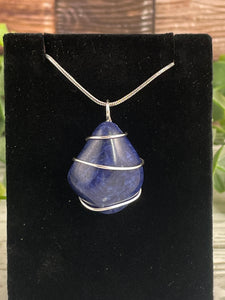 Sodalite Wire-Wrapped Pendant