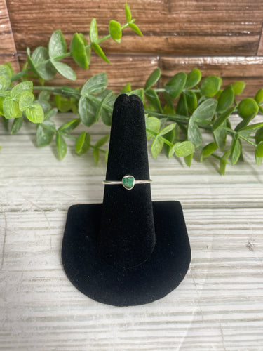 Emerald SZ 8 Sterling Silver Ring
