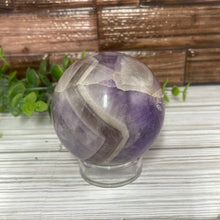 Load image into Gallery viewer, Smoky Chevron Amethyst Sphere
