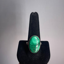 Load image into Gallery viewer, Malachite Size 11 Sterling Silver Ring