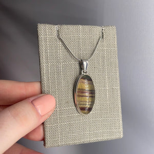 Rainbow Fluorite Sterling Silver Pendant