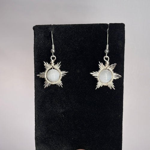 Selenite Star Wire-Wrapped Earrings