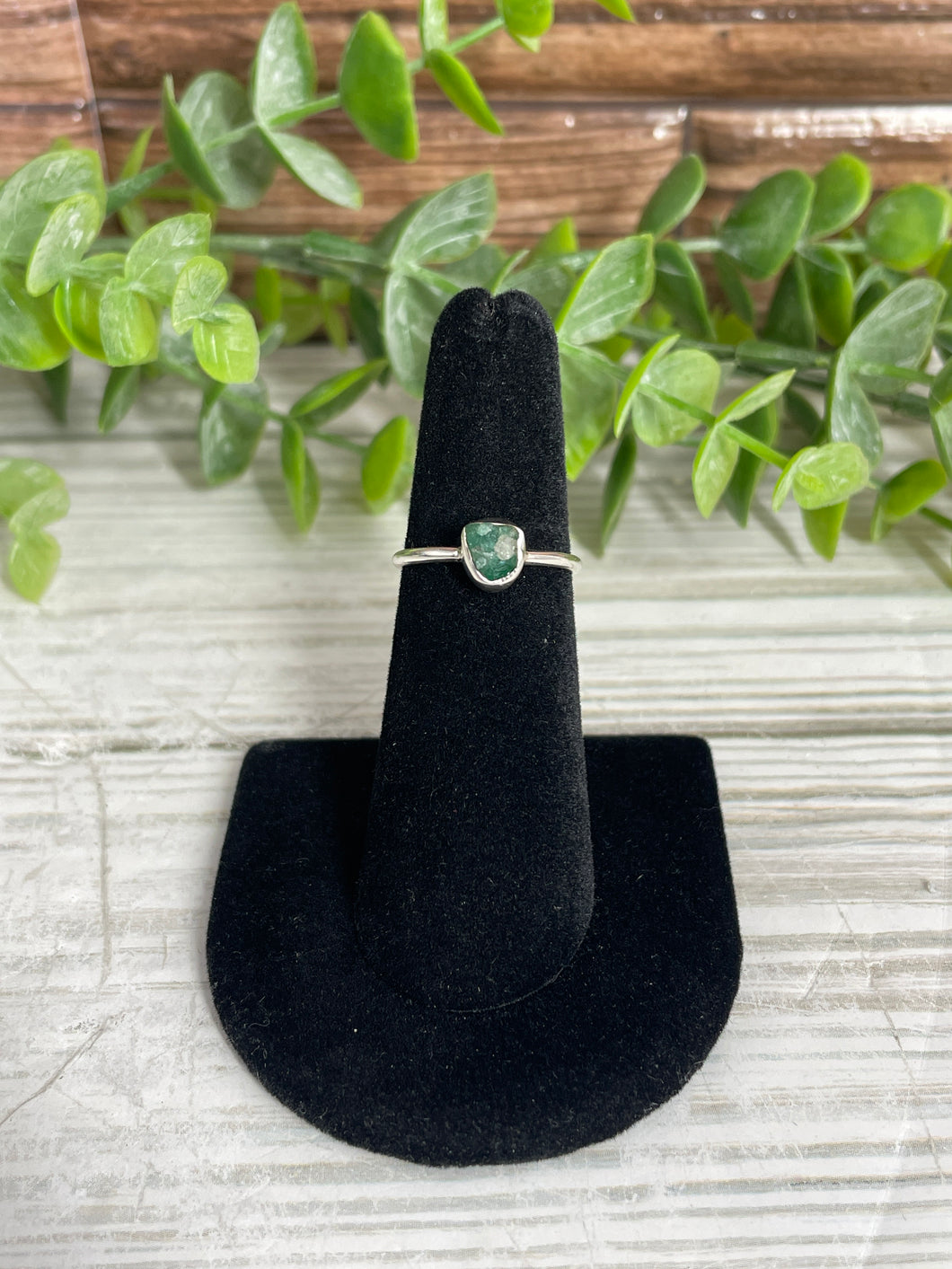 Emerald SZ 5 Sterling Silver Ring