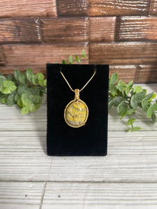 Bumblebee Jasper Wire-Wrapped Pendant