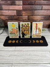 Load image into Gallery viewer, Moon Phase Wooden Tarot Card Display Stand (3 Cards)